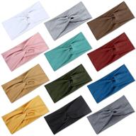 👱 headbands for women - soft elastic non slip wide hair bands, twisted turban headwraps for teen girls and women's fashion hair accessories, 12pcs logo