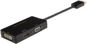 img 2 attached to 🔌 Кабель CableCreation Multi-Function Displayport в адаптер HDMI/DVI/VGA - 3 в 1 адаптер DP Displayport, поддерживает разрешение 4K х 2K на HDMI, DVI и VGA - черный.