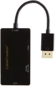 img 1 attached to 🔌 Кабель CableCreation Multi-Function Displayport в адаптер HDMI/DVI/VGA - 3 в 1 адаптер DP Displayport, поддерживает разрешение 4K х 2K на HDMI, DVI и VGA - черный.