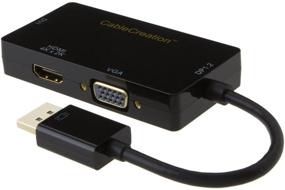 img 3 attached to 🔌 Кабель CableCreation Multi-Function Displayport в адаптер HDMI/DVI/VGA - 3 в 1 адаптер DP Displayport, поддерживает разрешение 4K х 2K на HDMI, DVI и VGA - черный.