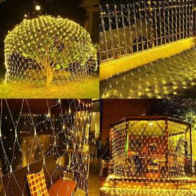 img 2 attached to 🎄 Funpeny Christmas LED Net Lights – 12 FT x 5 FT Outdoor String Lights with 360 LEDs – 8 Modes Waterproof Connectable Xmas Decorations for Indoor/Outdoor Bushes, Garden, Party, Holiday Decor (Warm White)