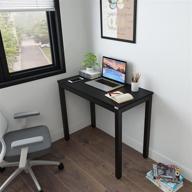 🖥️ compact and stylish small laptop desk for limited spaces: black walnut desktop & black steel frame - 36" narrow desk study table ac3cb(9045) логотип