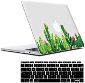 img 4 attached to Lapac MacBook Air 13 Inch Clear Case 2020 2019 2018: Enhanced Protection with Soft Touch Hard Shell & Retina Display, Keyboard Cover Included (Cactus Flower2)