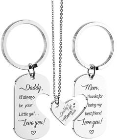 img 4 attached to Daughter's Daddy's Girl, Mommy's World Necklace and Keychain Set - Encouraging Jewelry for Mother, Father - Ideal Christmas Birthday Gift