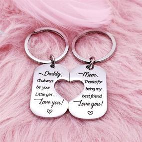 img 2 attached to Daughter's Daddy's Girl, Mommy's World Necklace and Keychain Set - Encouraging Jewelry for Mother, Father - Ideal Christmas Birthday Gift