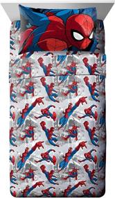 img 2 attached to Marvel Spiderman Burst Twin Bed Set - 4 Piece Reversible Comforter & Sheet Set - Super Soft Fade Resistant Microfiber Bedding - Official Marvel Product