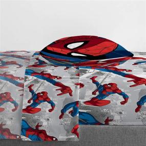 img 1 attached to Marvel Spiderman Burst Twin Bed Set - 4 Piece Reversible Comforter & Sheet Set - Super Soft Fade Resistant Microfiber Bedding - Official Marvel Product