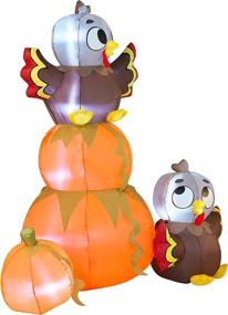 img 3 attached to 🦃 Joiedomi 6 FT Inflatable Stacking Pumpkin Turkey: Vibrant LED Blow Up Decorations for Thanksgiving Celebrations in Your Yard and Garden