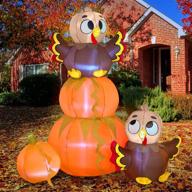 🦃 joiedomi 6 ft inflatable stacking pumpkin turkey: vibrant led blow up decorations for thanksgiving celebrations in your yard and garden logo