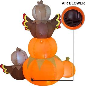 img 2 attached to 🦃 Joiedomi 6 FT Inflatable Stacking Pumpkin Turkey: Vibrant LED Blow Up Decorations for Thanksgiving Celebrations in Your Yard and Garden