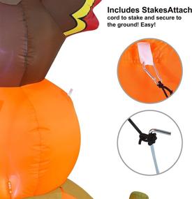 img 1 attached to 🦃 Joiedomi 6 FT Inflatable Stacking Pumpkin Turkey: Vibrant LED Blow Up Decorations for Thanksgiving Celebrations in Your Yard and Garden