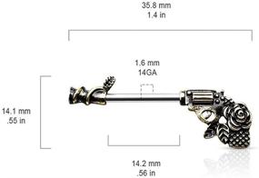 img 3 attached to Pierced Owl Stainless Pistol Barbells