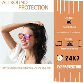 img 3 attached to 👓 Frameless Blue Light Blocking Glasses for Women and Men | Eyestrain & Headache Relief | UV Filter | Over Prescription Glasses | Computer Gamer Eyeglasses | Orange Lens