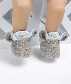 img 3 attached to 👶 Sakuracan Non-Slip Winter Booties: Soft Stay On Baby Slippers for Boys and Girls - Newborn Crib House Shoes with Non-Slips Bottom