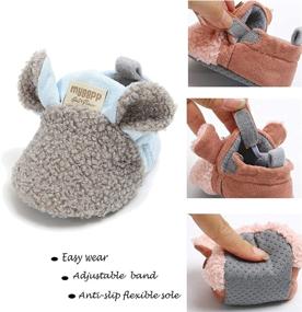 img 2 attached to 👶 Sakuracan Non-Slip Winter Booties: Soft Stay On Baby Slippers for Boys and Girls - Newborn Crib House Shoes with Non-Slips Bottom