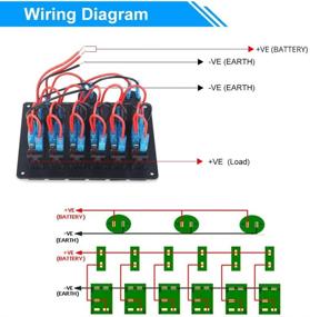 img 3 attached to 🚤 WATERWICH Marine Boat Car 6 Gang Toggle Rocker Switch Panel with LED Voltmeter and Car Charger - Waterproof, Ignition Control, 12V/24V Circuit Breaker - Ideal for RVs, Vehicles, Trucks