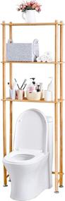 img 1 attached to 🎍 Bamboo Over The Toilet Storage Rack - Space Saving Organizer Shelf for Bathroom, 3-Tier Above Toilet Storage, Natural Color