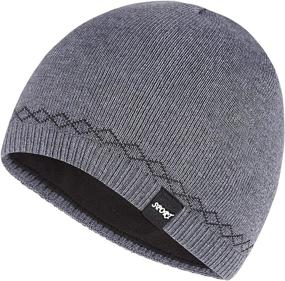 img 4 attached to 🧢 Bodvera Men's Winter Beanie Hat: Warm Knit Cuffed Plain Toboggan Ski Skull Cap - 3 Pattern Options