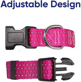 img 1 attached to Pawtitas Reflective Dog Collar with Stitching, Adjustable Buckle 🐾 and Training Benefits - Ideal Reflective Thread Collar for Small Dogs