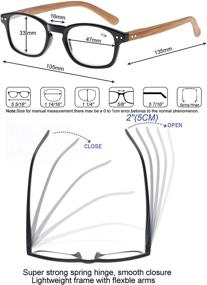 img 1 attached to 👓 Stylish Wood-Look Reading Glasses: 4 Pack, Spring Hinges, Men & Women Readers