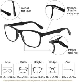 img 2 attached to 👓 Men Women's Spring Hinge Anti-Blue Light Blocking Reading Glasses