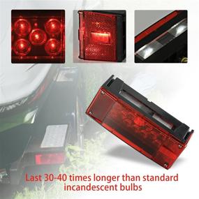img 3 attached to 🚤 High-performance 12V LED Submersible Trailer Lights: Waterproof, Low-profile Rectangular Tail Lights for RVs, Marines, Boats & Trailers