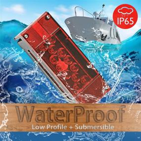 img 1 attached to 🚤 High-performance 12V LED Submersible Trailer Lights: Waterproof, Low-profile Rectangular Tail Lights for RVs, Marines, Boats & Trailers