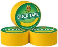 🦆 duck brand 285914 yellow color duct tape 3-roll pack, 1.88 inches x 20 yards logo