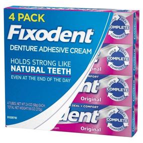 img 2 attached to 💪 Fixodent Original Denture Adhesive Cream - 4 Pack 2.4 oz: Strong & Long-Lasting Hold