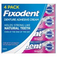 💪 fixodent original denture adhesive cream - 4 pack 2.4 oz: strong & long-lasting hold logo