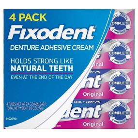 img 4 attached to 💪 Fixodent Original Denture Adhesive Cream - 4 Pack 2.4 oz: Strong & Long-Lasting Hold