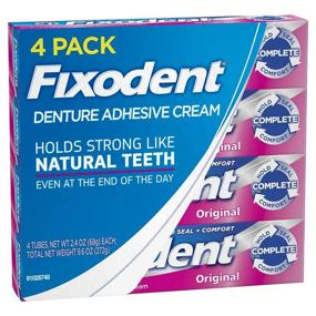 img 3 attached to 💪 Fixodent Original Denture Adhesive Cream - 4 Pack 2.4 oz: Strong & Long-Lasting Hold