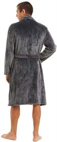 img 2 attached to Ccko Men's Fleece Lightweight Collar Bathrobes - Clothing for Sleep & Lounge