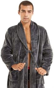 img 3 attached to Ccko Men's Fleece Lightweight Collar Bathrobes - Clothing for Sleep & Lounge