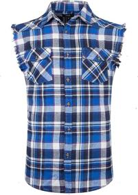 img 4 attached to 👕 NUTEXROL Men's Casual Flannel Sleeveless Cotton Clothing and Shirts: Comfortable and Stylish Options for Men