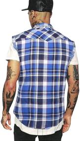 img 2 attached to 👕 NUTEXROL Men's Casual Flannel Sleeveless Cotton Clothing and Shirts: Comfortable and Stylish Options for Men