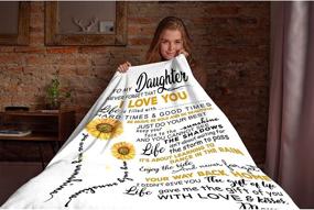 img 1 attached to Flannel Blanket: Sunflower Love for My Daughter - Cozy All Season 80"x60" Soft & Warm Gift for Living Room, Bedroom, Women, Men, Kids, Large Size ideal for Adults