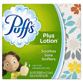 img 1 attached to Puffs Plus Lotion Facial Tissues - 56 per Box (1 Cube)