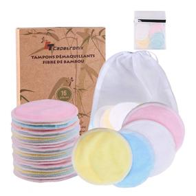 img 4 attached to 🌿 Zero Waste Reusable Makeup Remover Pads - Bamboo Fiber Organic Cotton Pads for All Skin Types | Face & Eye Makeup Remover Pads, Washable | Includes 16 Pcs, 1 Laundry Bag, and 1 Storage Bag