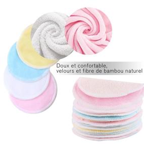 img 3 attached to 🌿 Zero Waste Reusable Makeup Remover Pads - Bamboo Fiber Organic Cotton Pads for All Skin Types | Face & Eye Makeup Remover Pads, Washable | Includes 16 Pcs, 1 Laundry Bag, and 1 Storage Bag