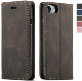 img 4 attached to 📱 Premium Leather Flip Wallet Case for iPhone 8, iPhone 7, iPhone SE (2nd Gen) - RFID Blocking, Card Slots, Magnetic Kickstand - 4.7-inch, Coffee Color