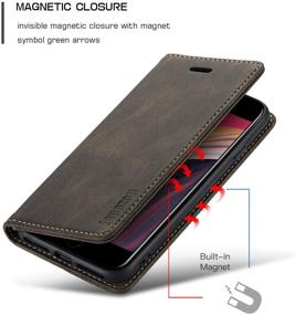 img 2 attached to 📱 Premium Leather Flip Wallet Case for iPhone 8, iPhone 7, iPhone SE (2nd Gen) - RFID Blocking, Card Slots, Magnetic Kickstand - 4.7-inch, Coffee Color