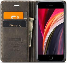 img 3 attached to 📱 Premium Leather Flip Wallet Case for iPhone 8, iPhone 7, iPhone SE (2nd Gen) - RFID Blocking, Card Slots, Magnetic Kickstand - 4.7-inch, Coffee Color