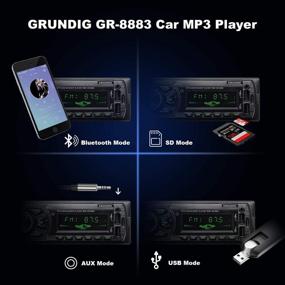 img 1 attached to 🚗 Головное устройство для автомобиля GRUNDIG 1 Din с Bluetooth, hands-free функцией, микрофоном, беспроводным пультом дистанционного управления, цифровыми аудиосистемами, поддержкой MP3/SD/USB/AUX входов и AM/FM радиоприемником