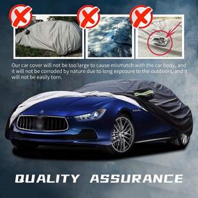 img 2 attached to 🚗 Maserati Ghibli Sedan All Weather Car Cover - Full Coverage Waterproof Windproof Guard Accessories, Indoor/Outdoor Protection, Black