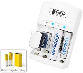 img 4 attached to 🔋 RED SHIELD Intelligent Battery Charger with LED Status Lights for 9V, AA, AAA, Ni-MH, Ni-CD, and Li-Ion Rechargeable Batteries. Enhanced Power Technology, Short Circuit Protection, and Worldwide Compatibility.