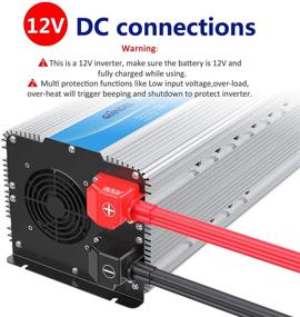 img 1 attached to ⚡ Giandel 5000W Heavy Duty Modified Sine Wave Power Inverter: Efficient Remote Control, 4 AC Outlets & USB Port for RV, Truck, Boat