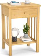 🛏️ homykic natural bamboo nightstand: boho end side table with drawer for bedroom, living room - compact & easy assembly logo