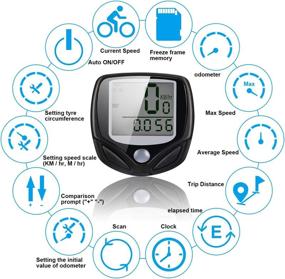 img 2 attached to Waterproof Bicycle Speedometer Wireless Bike Odometer with LCD Display for Real-time Speed Tracking - 2 Pack Multi-functions Cycle Computer for Outdoor Cycling