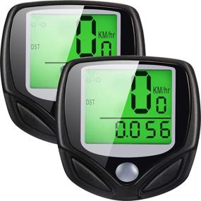 img 4 attached to Waterproof Bicycle Speedometer Wireless Bike Odometer with LCD Display for Real-time Speed Tracking - 2 Pack Multi-functions Cycle Computer for Outdoor Cycling